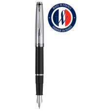 Ручка перьев. Waterman Embleme (2100375) Black CT F сталь нержавеющая подар.кор.