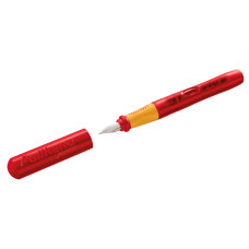 Ручка перьев. Pelikan School Pelikano Junior (PL940882) красный A сталь нержавеющая для правшей в компл.:картридж 1шт с синими чернилами карт.уп.