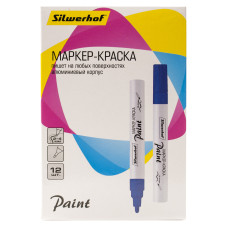 Маркер лаковый Silwerhof Paint пулевидный пиш. наконечник 2-4мм металический корпус синий