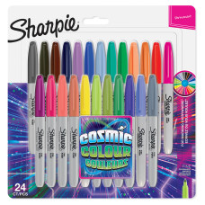 Набор маркеров перманентных Paper Mate Fine 2033672 Sharpie пулевидный пиш. наконечник 0.9мм ассорти блистер (24шт.)