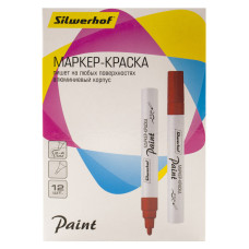Маркер лаковый Silwerhof Paint пулевидный пиш. наконечник 2-4мм металический корпус красный