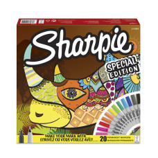 Набор маркеров перманентных Paper Mate Fine 2110122 Sharpie пулевидный пиш. наконечник 20цв. ассорти коробка картонная (20шт.)
