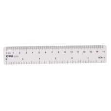 Линейка Deli EG02512 пластик дл.15см прозрачный пластиковый пакет с европодв.