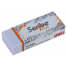 Ластик Deli EH00410 Scribe Plus 60x24x12мм белый индивидуальная картонная упаковка