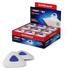 Ластик Erich Krause SmartWay Mini Triangle 45552 треугольный 37х35х9мм каучук искусственный белый пластиковая сердцевина картон.кор.