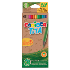 Карандаши цв. Carioca EcoFamily 43097 Tita шестигран. ассорти 12цв. карт.уп.