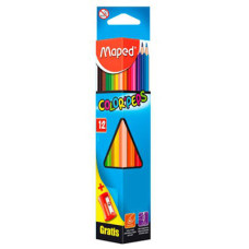 Карандаши цветные Maped 183213 Color`Peps трехгранные липа 12цв. точилка коробка/европод.