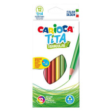 Карандаши цв. Carioca Tita Erasable 42897 шестигран. пластик 12цв. карт.кор.