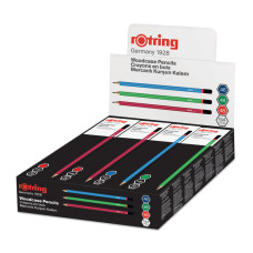 Карандаш чернографит. Rotring 2090065 HB восьмигран. корпус ассорти (кр/син/зел) коробка картонная