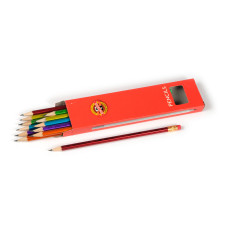 Карандаш чернографит. Koh-I-Noor 1372 1372002012KSRV HB шестигран. дерево ластик корпус ассорти коробка с европодвесом