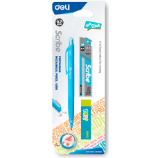 Карандаш механический Deli CU996 0.5мм пласт. корпус с ластиком/запасные стержни блистер