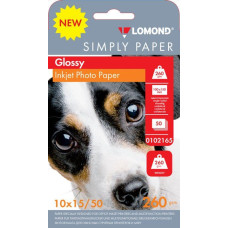 Бумага Lomond Simply 0102165 10x15/260г/м2/50л./белый CIE148% глянцевое для струйной печати