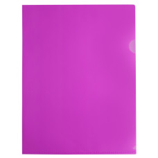 Папка-уголок Бюрократ Double Neon DNECPINK A4 пластик 0.18мм розовый
