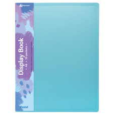 Папка с 10 прозр.вклад. Бюрократ Pastel PAST10BLUE A4 пластик 0.5мм торц.карм с бум. встав голубой