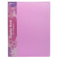 Папка с 20 прозр.вклад. Бюрократ Pastel PAST20PINK A4 пластик 0.5мм торц.карм с бум. встав розовый