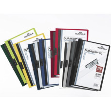 Папка с клипом Durable Duraclip 2200-10 прозрач. верх.лист A4 1-30лист. серый