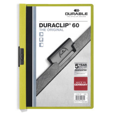 Папка с клипом Durable Duraclip 2209-05 прозрач. верх.лист A4 1-60лист. зеленый