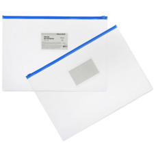 Папка на молнии ZIP Silwerhof Classic 255187-02 A4 ПВХ 0.11мм карм.для визит. цвет молнии синий