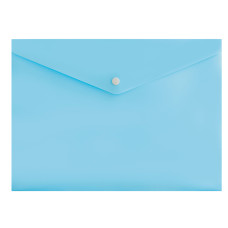 Конверт на кнопке Бюрократ Pastel -PKPAST/BLUE A4 пластик 0.18мм голубой