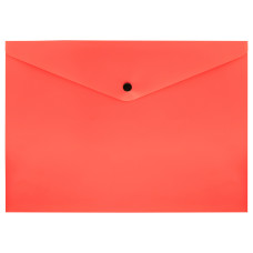 Конверт на кнопке Бюрократ -PK803TPINK A4 пластик 0.15мм коралловый