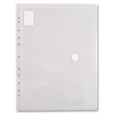 Конверт на кнопке Бюрократ -PK880CLEAR/1 A4 с перфорац. по длинной стороне пластик 0.18мм прозрачный