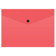 Конверт на кнопке Бюрократ -PK803TА5PINK A5 гориз. пластик 0.15мм коралловый