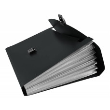 Портфель Бюрократ -BPP6BLCK 6 отдел. A4 пластик 0.7мм черный