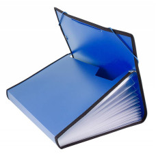 Портфель Бюрократ -BPR13LBLUE 13 отдел. A4 с окантовкой пластик 0.7мм синий