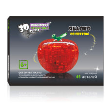 3D Crystal Puzzle Яблоко L Светильник 29016А (9003A)