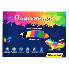 Пластилин Silwerhof Цветландия 8цв. 160гр. стек картон.кор.