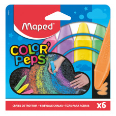 Мел цветной Maped 936010 Color`Peps асфальт. 6цв. прямоугольный картон.коробка
