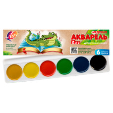 Краски акварельные Луч Zoo 19С 1246-08 медовые 6цв. без кисти картон.кор. медовые
