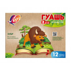 Гуашь Луч Zoo 19С 1252-08 12цв. бан. 15мл. без кисти картон.кор.
