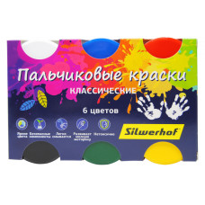 Краски Silwerhof Классика 961136-06 Цветландия пальчиковые 6цв. 60мл.
