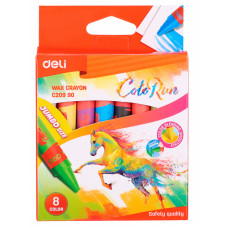 Восковые мелки Deli EC20990 Colorun утолщенные 8цв. картон.кор./европод.