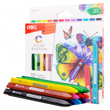 Восковые мелки Deli EC20000/A Color Emotion трехгранные 12цв. картон.кор.