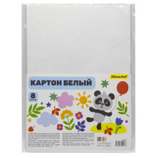 Картон белый Silwerhof немелованная 8л. A4 Веселая панда 230г/м2 1диз. ПЭТ