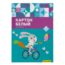 Картон белый Silwerhof мелов. 8л. A4 Зайка 230г/м2 1диз. обл.мел.картон папка
